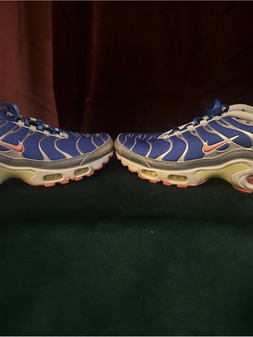 Nike Air Max Plus TN in Blue and Silver with Pink Accents